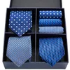 Bow Ties Silk for Men Nieuwheid Hanky ​​Set Tie Formele Red Cravat Wedding Business Office Shirt Ntralter Gift in A Box