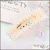 Hair Clips Barrettes Elegant Pearl Hair Pins Korean Geometric Clips Barrettes Headwear Hairpins Headbands Female Ornaments Accesso Dhfqa