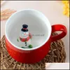 Mugs 3D Lovely Coffee Mug Heat Resisting Cartoon Animal Ceramic Cup Christmas Gift Many Styles 11 C R Drop Delivery 2022 Home Garden Dhcxq
