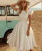 Wedding Dress Short Dresses 2022 Knee Length Satin White Sleeveless Bridal Gowns A-line Gorgeous Open Back Ruffles Vestido De Novia