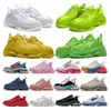 Fashion Triple-s Clear Sole Running shoes Black Pink Neon Green Gym Red Blue White red men Sneakers Turquoise Beige Grey Light Tan Metallic Silver mens women Trainers
