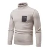 Herrtröjor tröja män mode vintage mönster lapptäcke hösten wnter turtlene stickade toppar pullover mens casual smal varm stickad g221018