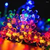 Luce solare da giardino 5m 7m 12m Lampada a fiori di pesco Potenza LED String Lucine Ghirlande Decorazioni per alberi di Natale per esterni