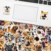 50pcs子供向けのかわいい犬動物のステッカーティーン10代のビニール防水ステッカーラップトップスケートボードウォーターボトルコンピュータ電話bp-319