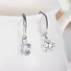 Luxury Style Platinum Plated Cubic Zirconia Dangle Earrings for Women Wedding Jewelry Wholesale