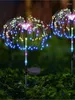 4 Uds. De luces solares para jardín al aire libre, alambre de cobre, fuegos artificiales impermeables, bricolaje, luces decorativas con estaca para paisaje