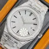 Polshorloges handgemaakte diamantheren horloge automatisch mechanisch horloge saffier met diamant bezaaid staal 40 mm Montre de luxe busins ​​polsWatch