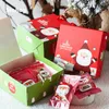 선물 랩 스토 바그 크리스마스 산타 클로스 녹색/빨간 손잡이 종이 가방 베이킹 쿠키 초콜릿 패키지 용품 케이크 장식 휴대용