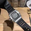 Relógio mecânico masculino de luxo, relógio de pulso, cabeça de cavalo, movimento mecânico, balanço 28800, fita de silicone, 45mm de espessura, 12mm, 904 refin