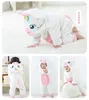 Pyjamas Dome Cameras Babi Girl Clothes Winter Warm Flanell Baby Jumpsuits One Piece Hooded Animal Cartoon Cosplay Costume Kids Ove2697362