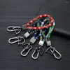 سلاسل المفاتيح Mkendn Metal Key Chain مع مفاتيح Boho Pooho Surfer Rope Rope حامل سيارة ملونة الصداقة لصديق