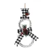 Decoratieve bloemen Kerstmiskrans decoratie met LED -licht Handgemaakte Snowman Garland