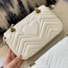 Designer-Tasche für Damen, Marmont Mini-Handtasche, Goldkette, Damen-Tragetaschen, doppelte Buchstaben, Umhängetasche, Geldbörsen, Damen-Luxusmode, Umhängetasche