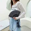 Akşam çantası yeni yaz kadın çanta Çin tarzı katlanır fan omuz kadın moda zinciri crossbody cüzdanı pu deri s bayanlar y220802
