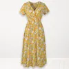 Повседневные платья Женщины платье с цветочным принтом v Nece Summer с коротким рукавом с коротким рукавом.