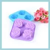 Baking Moulds Durable Silica Gel Mold Resuable Eco Friendly Kitchen Baking Mods Easy To Clean Flower Shape Cake Sile Ice Maker Drop Dhbvq