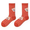 Men's Socks A Pair Of Funny Men's And Women Harajuku Fashion Crew Food Orange Prawns Street Brand Hip Hop Comfortable