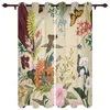 Gordijn Patio Flowers Bird Butterfly Retro binnen woonkamer slaapkamer keuken buiten drape voor veranda gazebo pergola luifel