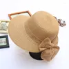 Wide Brim Hats Summer Sun Women Fashion Girl Straw Hat Ribbon Bow Beach Casual Dome Panama Bone Feminino
