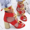 Sommerschuh Espadrilles Damen Sandalen Absatz Spitz Fischmaul Frau Schnürplattform Sandalen High Heels Schuhe