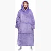 Others Apparel Super Long Flannel Blanket with Sleeves Winter Hoodies Oversized Sweatshirt Pullover Fleece Giant TV Blanket for Women Men Gift T221018