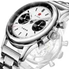 손목 시계 레드 스타 40mm 팬더 1963 크로노 그래프 시계 남성 오리지널 갈매기 손으로 든 움직임 남성 조종사 기계식