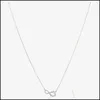 H2un Hanger Kettingen Luxe Sieraden Ketting Hoge Kwaliteit Klassieke Modeontwerper voor Vrouwen Mannen Boog Infinity Wit Rhodium Plaat D