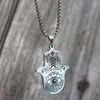 Pendant Necklaces Boho Style Stainless Steel Fatima Hand Eye Talismans Necklace For Women Men Hasma Amulet Christmas Gift