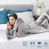 Others Apparel Oversized Plush Coral Fleece Sherpa Blanket With Sleeves Warm Lambswool Outdoor Pocket Hoodie Adult Winter Hooded TV Blankets T221018