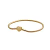 Bracelet à breloques avec fermoir en forme de cœur plaqué or jaune avec boîte d'origine pour bijoux de mariage en argent sterling véritable Pandora pour femmes filles bracelets à breloques à chaîne serpent