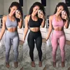 Ensembles actifs ensemble de yoga sans couture 3/5 pièces/ensemble leggings violets taille haute haut court costumes de sport vêtements de fitness vêtements de sport survêtement pour femmes