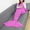 Andra Apparel Cammitever 17 färger sjöjungfru filt Stickande Fish Tail Filt Sofa Cover Födelsedagspresenter för flickor T221018