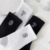 Sports Socks Male and Female Lovers Embroidered Letters In The Tube Socks Solid Color Trend Versatile Movement