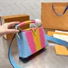 Leather shoulder bag Handbag women Lady Tote Crossbody Bag designer Capucines mini bags M59440 width 21 cm