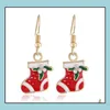Dangle Chandelier Earring Necklace Christmas Decor Santa Claus Eardrop Pendant For Home Navidad Ornament Xmas Gift Gb1367 Drop Del Dhece
