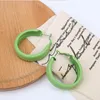 Hoop Earrings Simple Large Green Orange Yellow Circles Alloy Geometry For Women & Children