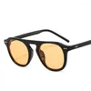 Zonnebrillen vintage oversized vrouw luchtvaart zonnebrillen vrouwelijke mannelijke mode oranje brillen spiegel 275R