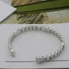 Luxury smyckesdesigner armband armband kabel randig bokstav enkel unisex 925 silverpläterad retro rostfritt stål armband armele7498802