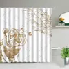 Northeast Tiger Shower Curtain Set Wild Animal Series Fun Bathroom Decor Curtains Waterproof Fabric Bathtub Decors Bath Screens 220429