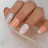 Faux ongles Glitter Top Fleurs mélangées Conseils d'ongles réutilisables Moyen Faux Amande Datechable Pré-conceptions Fournitures pour les professionnels Belle