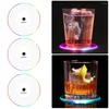 Table Mats LED Pour Bar Décoration Accessoires Acrylique Cocktail Flash Base Cristal Ultra-Mince Lumière