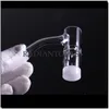 Full Weld Smoking Quartz Banger Wholesale 45/90 Degree Female Male Bangers Beveled 10mm 14mm 18mm Quartz 100PCS