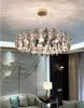 Lustres Moderne cristal pendentif LED lustre lampes de luxe diamant suspension lampe miroir en acier inoxydable Luminaire Luminaire