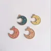 Pendentif Colliers 20 MM 40 Pcs/Pack Lune Étoiles Style Vitrage KC Or Charmes Alliage Perles Bijoux Pendentifs