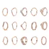 Rose Gold Wheel of Destiny Wedding Pierścienie Prezent Fit Pandora Style Wishing Princess Crown Jewelry