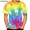 Men's T Shirts 2022 Men And Women Summer 3D Printed Tie Dye T-Shirt Short Sleeve Plus Size Tee Shirt