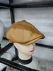 Chapeau en cuir de veau véritable pour homme, casquette chaude d'hiver, béret noir jaune café