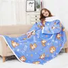 Others Apparel Giant Warm TV Sofa Blanket Bedspread Double Weighted Sherpa Flannel Fleece Soft Woman Throw Blankets with Sleeves for Winter T221018