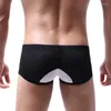 Mutande Boxer da uomo Intimo Maglia Patchwork Traspirante Uomini sexy Bugle Pouch Cueca Boxer da uomo Calzoncillos Tronchi