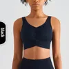 Yoga-Outfit CHRLEISURE Falten Sport-BH mit Brustpolster Laufen nackt Gefühl stoßfeste Unterwäsche weibliche rückenfreie Crop Top